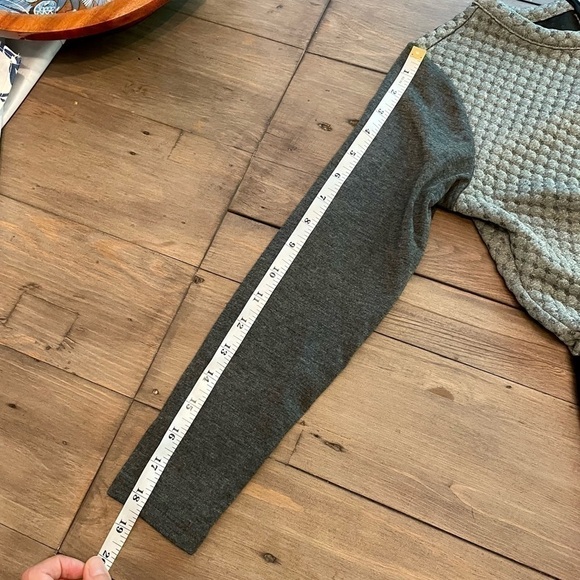 Loft Long Sleeve Swing Short Dress Black/gray - Picture 7 of 10